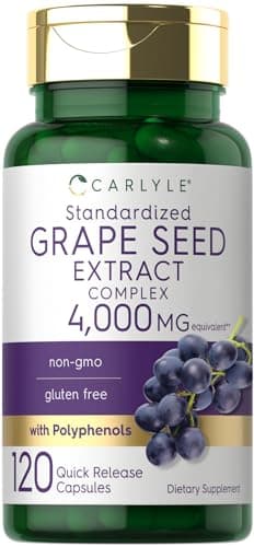 Carlyle Grape Seed Extract | 120 Quick Release Capsules | Standardized Extract Complex with Polyphenols | Non-GMO, Gluten Free Supplement