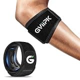 Gviipk Tennis Elbow Brace Strap for Tendonitis Elbow Relief for Men & Women, Golfers Elbow Brace, Arm Forearm Brace Bands, Golf Elbow Pads Support - Black 1 Pack