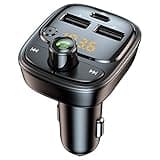 Bluetooth 5.3 FM Transmitter Car Adapter, Wireless Radio MP3 Player Stereo Music Audio Receiver Hands Free Calling, 42W (PD 30W & 12W) USB C Car Charger for iPhone, Support TF Card & USB Disk (Black)
