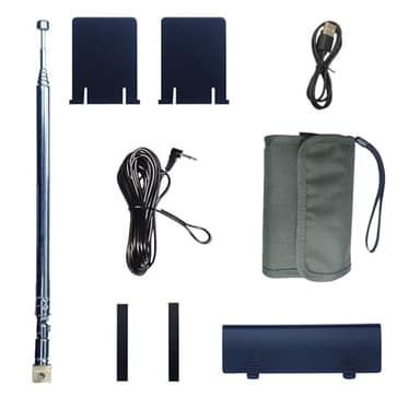 QODOSEN DX-286 Portable Radio Accessories Package (Including: Battery Cover*1, Support Plate*2, Telescopic Antenna*1,Canvas Bag with Velcro Closure*1,Rubber Foot pad*2,External Antenna 5 metres*1)