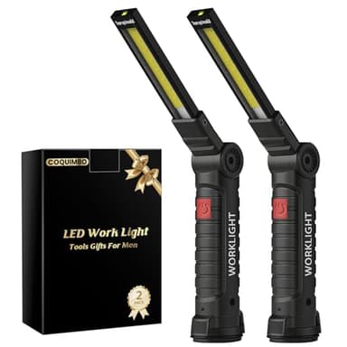 Coquimbo 2 Pack Rechargeable Work Light, Christmas Dad Gifts for Men Him