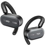 TOZO O2 True Open Ear Wireless Headphones Lightweight with Multi-Angle Adjustment, Bluetooth 5.3 Earbuds with Dual-Axis Design for Long-Lasting Comfort, Crystal-Clear Calls for Driving, Dark Black