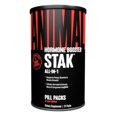 Animal Stak – Complete Natural Hormone Booster Supplement with Tribulus – Natural Testosterone Booster for Athletes – Contains Estrogen Blockers – 1 Month Cycle