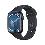 Apple Watch Series 9 [GPS 45mm] Midnight Aluminum Case with Midnight Sport Band M/L (Renewed)