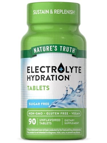 Nature's Truth Electrolyte Tablets | No Sugar | 90 Count | Vegan, Non-GMO & Gluten Free Hydration Supplement | with Minerals