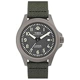 Timex Men's Expedition North Titanium Automatic 41mm Watch - Green Strap Gray Dial Titanium Case