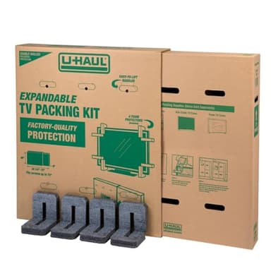 U-Haul Heavy-Duty Expandable TV Moving Box – Adjustable Fit for Flat-Screen TVs (32”–70”) – Includes 1 Box