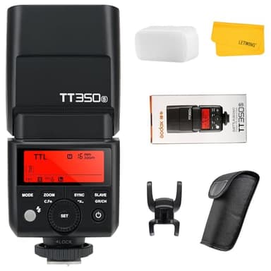 Godox TT350S Flash for Sony Camera, 2.4G GN36 TTL Mini Camera Flash Speedlite HSS 1/8000s, Approx.210 Full Power Flashes, External Flash for Sony a7RII a7R a350 a6000 a9 a9III a6400 a6500 etc