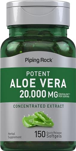 Piping Rock Aloe Vera Capsules | 150 Softgels | Concentrated Extract Supplement | Non-GMO, Gluten Free