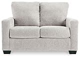Signature Design by Ashley Rannis Coastal 2-in-1 Sofa Sleeper with Folding Gel Memory Foam Mattress, Twin, White
