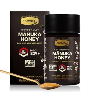Comvita Manuka Honey UMF 20+ (MGO 829+) - Raw Manuka Honey New Zealand, Pure & Unpasteurized, Superfood for Immune Health, Use in Tea, Wild, Monofloral, Non-GMO - 250g (8.8 oz)