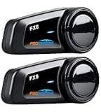 Fodsports Motorcycle Bluetooth Headset 2 Pack FX6 1000M 6 Riders Group Motorcycle Intercom Universal Bluetooth Motorcycle Helmet Communication System Voice Command 2 Port Design