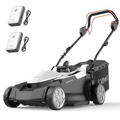 Litheli Lawn Mower 18" Electric Self Propelled for Garden Yards, Lightweight Cordless Lawn Mower Brushless with 6-Position Height Adjustment, 2 x 20V 4.0Ah Battery