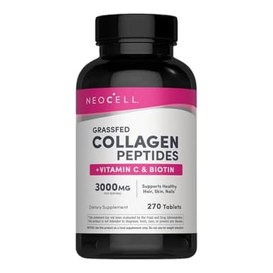 NeoCell Collagen Peptides Pills | 270 Caplets | with Vitamin C and Biotin | Grass Fed Bovine | Hair, Skin, & Nails | for Women and Men
