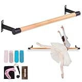 Wall Mounted Home Ballet Barre -Solid Wood Ballet Barre System,Sturdy Steel Construction,Perfect for Home Dance Practice,Fitness,and Stretching - Easy Installation,Space-Saving Design
