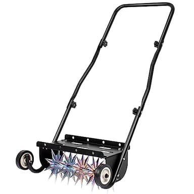 Suchtale 18-Inch Push Spike Aerator, Heavy Duty Rolling Lawn Aerator, Rotary Spike Lawn Aerator, Manual Aeration Equipment with Steel Handle, Suitable for Lawns, Garden, and Yard Grass Aeration