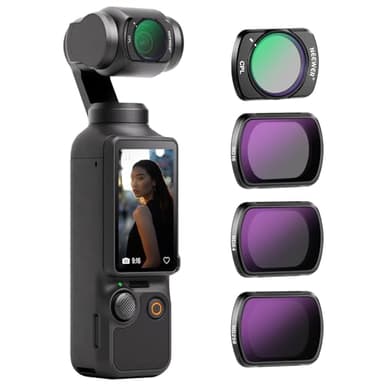 NEEWER HD CPL ND16 ND64 ND256 Filter Kit Compatible with DJI OSMO Pocket 3 Creator Combo Accessories Magnetic Action Camera Neutral Density Polarising Filter Optical Glass Aluminum Frame