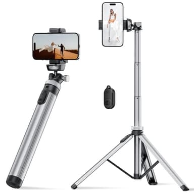 EUCOS Metal 67" iPhone Tripod Stand with Remote & Lightweight Camera Stand, Sturdy Extendable Cell Phone Tripod for iPhone 15 Pro Max 14 13 12/Android