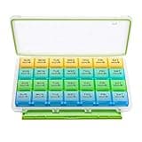 BUG HULL Monthly Pill Organizer, Moisture-Proof Large 28 Days Pill Box with Removable 4 Weeks Pill Case Rows, Travel Medicine Organizer One Month Pill Container for Vitamin, Supplements