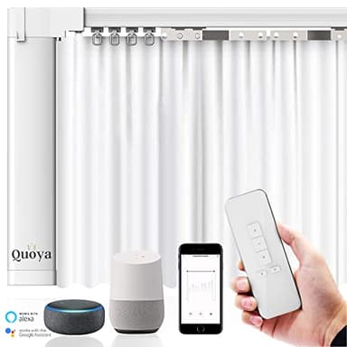 QUOYA QL600 Smart Electric Curtain Track, Motorized motor, Adjustable track length, compatible with Alexa, google, Siri, Apple Watch