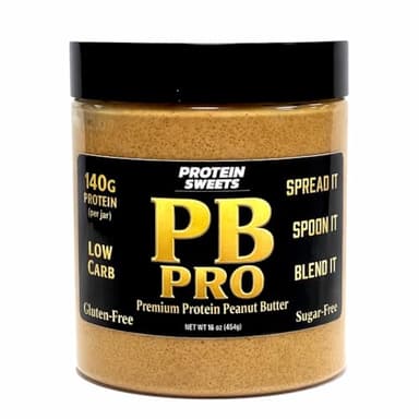 TRUE PATH High Protein Peanut Butter, Low Carb, Keto, Vega, Sugar-Free, Gluten-Free, Dairy-Free, 140g Protein, 16oz, Protein Sweets