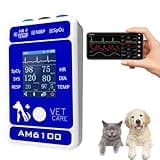 Pepultech Handheld Veterinary Pulse Oximeter,Rechargeable Dog Blood Pressure Monitor, 6 Parameters Animal Patient Mnitoring Equipment with 2.4" Display and Bluetooth for Pets Cat Home Clinic Use