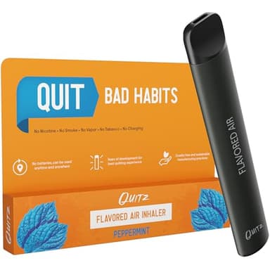 Quitz Natural Flavored Air Inhaler | Replace Bad Habits, Reduce Cravings | No Heating Non-Electric Vaporless Smokeless Inhaler | Nicotine-Free Lung Detox Oral Fixation