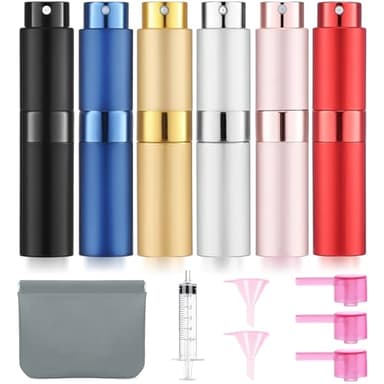 DPLASKA 6 Pack 8ML Empty Perfume Atomizer Cologne Travel Spray Bottle for Refill Portable Cologne Dispenser Mini Sprayer for Women Men Twist Tpye