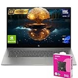 HP Envy Ultra 7 RTX 3050 Business Laptop, 17.3" UHD Display, Intel Core Ultra 7 155U, NVIDIA GeForce RTX 3050, 32GB DDR5 RAM, 1TB SSD, Backlit KB, Wi-Fi 7, W11P, ADATA 512 External SSD Bundle