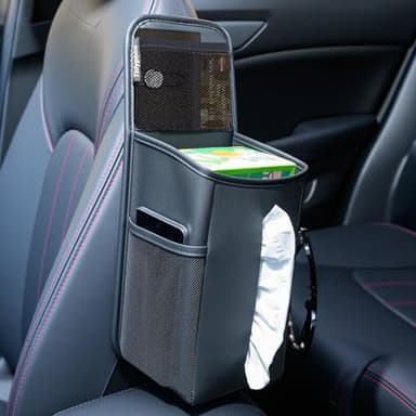 Car Tissue Holder, Rectangle Tissue Box Cover for 60/120/180 Count Kleenex Tissue Boxes, Car Storage Organizer Front Seat with Napkin Holder and 3 Pockets,Seat Side Car Organizer for Cars,SUVs,Trucks