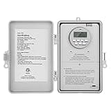 SURAIELEC Pool Timer, 7-Day Programmable Digital Box Timer Switch, 40 AMP, 2HP, 120, 240, 277 VAC, Outdoor Indoor Heavy Duty Controller Box for Pool Pump, Water Heater, Lights, Powerful Appliances