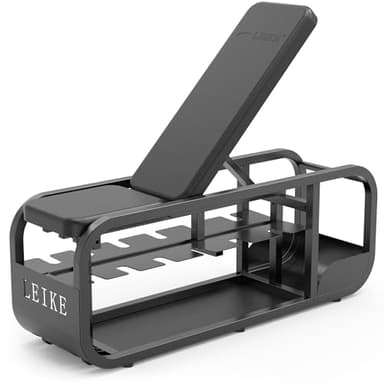leikefitness Adjustable Weights Bench, Multifunctional Strength Training Bench, Combining a Cast Iron Stand, Adjustable Bench, Dumbbell Storage Box in One Compact Unit