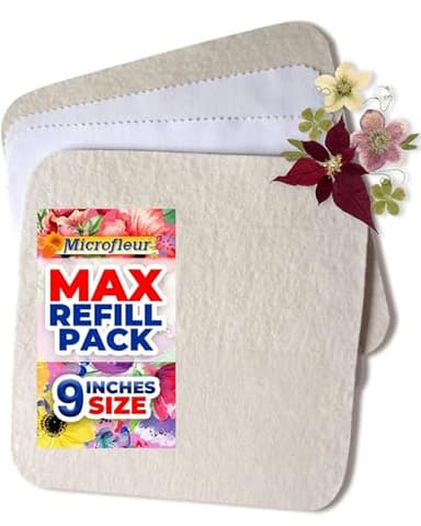 Microfleur - Max Microwave Flower Press Refill Pack - Floral Art Crafting Accessory, Creative Pressing, DIY Handicrafts Creations for Plant Lovers, Replacement Washable Cotton Liners - 9" (23 cm)