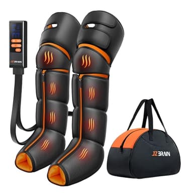 JZBRAIN Leg Massager with Heat and Compression : Foot and Calf Massager for Circulation and Pain Relief, Sequential Compression Boots with 6 Modes, 9 Intensity, 3 Heat - Gifts for Mom, Dad, Him, Her
