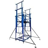 660LBS Mobile Electric Mobile Scaffolding Platform,4M/13FT Raising Height,Electric Wire Rope Scaffolding Lift,Assembled Electric Adjustable Scaffolding with PA800 Winch Hois