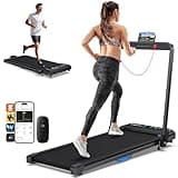 Under Desk Walking Pad Treadmill: Incline Voice Controlled Smart Treadmill 340 lbs Capacity for Home Office Use, Compatible with KINOMAP WELLFIT App