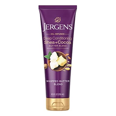 Jergens Shea and Cocoa Whipped Body Butter Lotion, Tone Enriching Hand And Body Lotion for Dry Skin, with Vitamins B3 & E, 8.5 Oz