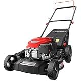 AMERISUN 21" Steel Deck Gas Lawn Mower, Heavy-Duty 3-in-1 Push Mower, 144cc 4-Stroke Engine, 6-Position Height Adjustment, Large 1.4 Bushel Grass Catcher, Durable & Efficient for Yard & Garden