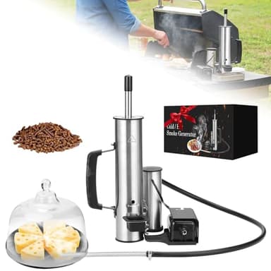Electric Smoker Generator, Stainless Steel Smoke Tube for Pellet Smoker, Cold Smoke with Adjustable Smoke Volume Air Pump, Smokers to Gas and Pellet Grill, for Cheese, Salmon, Birthday Gifts for Men