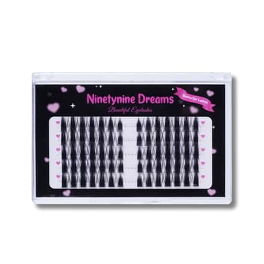 Ninetynine Dreams 70PCs Bunny Ear Lashes Manhua Anime DIY Spiky Lash Clusters 10-14mm C++ Curl Beginner Friendly Lightweight & Reusable Individual Waterproof Dramatic Eyelashes Thin Comfortable Band