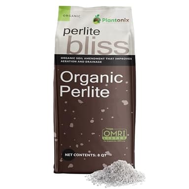 Perlite Bliss (8 Qts) - Organic Perlite for Plants Indoor Soil Amendment - Horticultural Perlite for Gardening & Seed Starting - Mix Easily with Potting Soil, Vermiculite, & Coco Coir for Plants