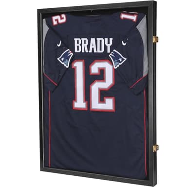 Vefera Jersey Frame Display Case ,Jersey Shadow Box with 98% UV Protective Acrylic Door for Football,Basketball,Baseball Sports Jersey (Black, 1 Pack)