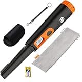 SUNPOW Metal Detector Pinpointer for Adults & Kids, Fully Waterproof, 360°Detection Handheld Pin Pointer Wand with LCD Screen, 3 Modes (Buzzer, Vibration,Sound) for Treasure Hunting- OTMD08