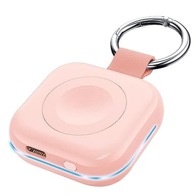 HUOTO Portable Wireless Charger for Apple Watch Accessories,for Apple Watch Series 11/10/9/8/UItra 2/UItra/7/6/5/4/3/2/SE,Compact Magnetic iWatch Charger 1200mAh Power Bank Keychain Travel Style Gift