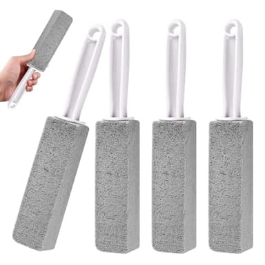 4 Pack Toilet Pumice Stone with Handle,Pumice Stone Toilet Bowl Cleaner,Suitable for Removing Limescale and Cleaning Toilets, Swimming Pools, Bathrooms, and Sinks