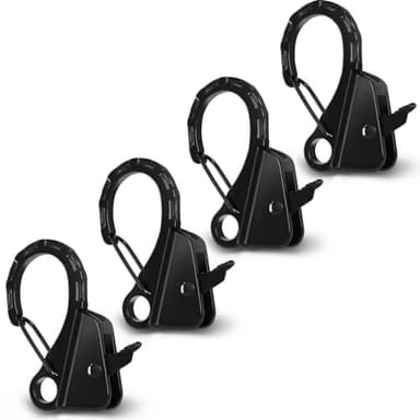 JYINCPED Stainless Steel Boat Fender Clips Quick Release Clips Boat Bumper Buoy Holders for Rail, Clamp on 1/4" – 3/8" Rope for Fastening Fender Lines, Ideal for Docking