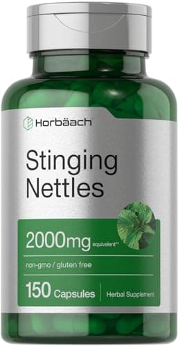 Horbäach Stinging Nettle Capsules | 150 Count | Herbal Leaf Extract Supplement | Non-GMO, Gluten Free