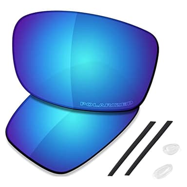 SAUCER Premium Replacement Lenses & Rubber Kits for Oakley Gauge 8 L OO4124 62mm Sunglass High Defense - Glacier Blue Polarized