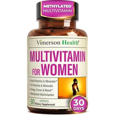 Multivitamin for Women with Methylated Vitamins and Chelated Minerals for Energy, Focus and Immune Health – Premium Daily Womens Multivitamins & Multiminerals – 60 Capsules