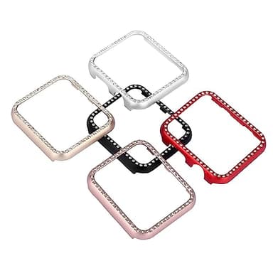 FONDOTIN Aluminum Alloy Sparkling Rhinestone Smartwatch Case Cover Protective Bumper for Series Sport Edition Silver